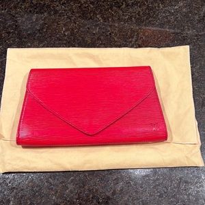 LOUIS VUITTON Arts Deco Epi Leather Red Pochette Clutch Bag